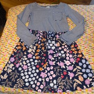 Carter’s Kids Girls Size 5 Long Sleeve Striped Floral Dress